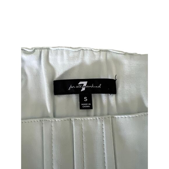 7 for all Mankind Light Blue Corset Top Faux Leather Size Small Lined Side Zip - Picture 4 of 8